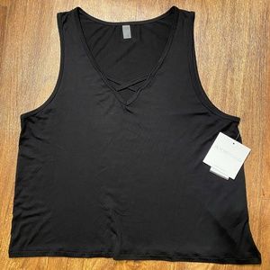 Black Beyond Yoga Detail V-Neck Tank Top
